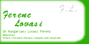 ferenc lovasi business card